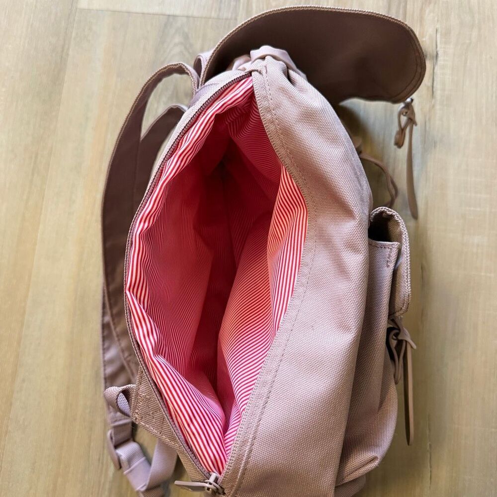 Herschel Supply Co Dawson Ash Rose Drawstring Backpack Classic Minimalist Travel - Picture 5 of 7